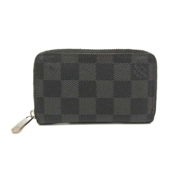 Louis Vuitton Damier Graphite Zippy Coin Purse N63076 Men's Damier Graphite C...
